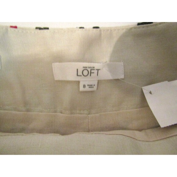 Ann Taylor Loft The Riviera Shorts 100% Linen Aztec Embroidered Size 8 - Picture 5 of 7